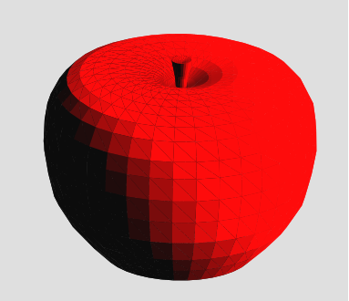 Modèle tridimensionnel d’une pomme affiché dans le visualisateur