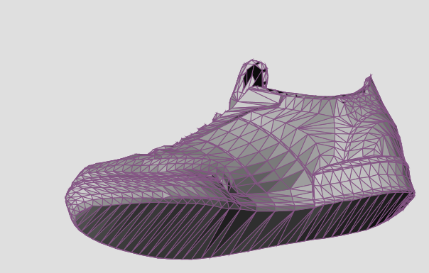 Modèle tridimensionnel d’une chaussure affiché dans le visualisateur